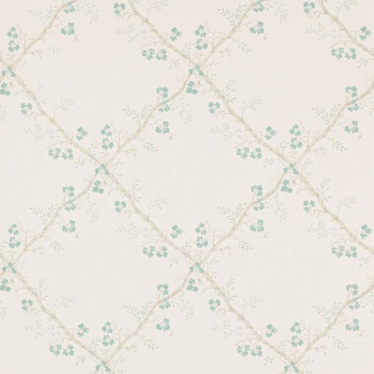 Colefax and Flower W7008-03 Small Design W/Papers II Trefoil Trellis Aqua - tapeta w roślinną kratkę