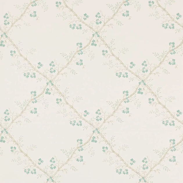 Colefax and Flower W7008-03 Small Design W/Papers II Trefoil Trellis Aqua - tapeta w roślinną kratkę