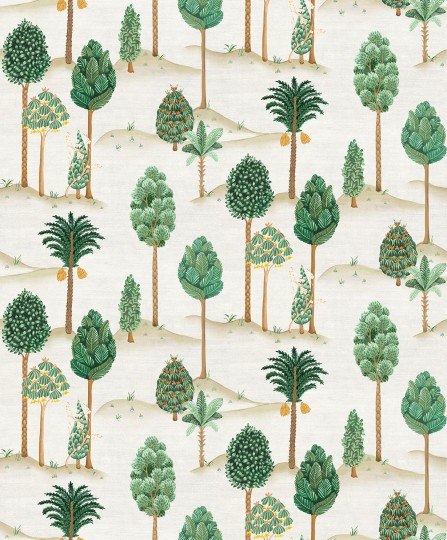Osborne & Little W7901-01 Byzance Foresta Emerald - tapeta w drzewa