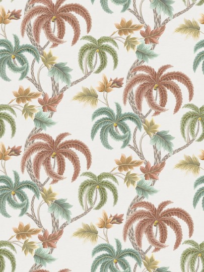 Osborne & Little W7903-02 Byzance Shalimar Chestnut - tapeta w palmy