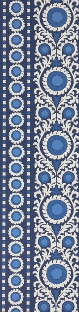 Osborne & Little W7904-01 Byzance Samrina Indigo - tapeta w motyw suzani