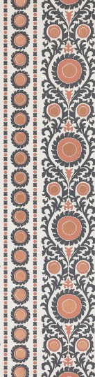 Osborne & Little W7904-03 Byzance Samrina Charcoal/Copper - tapeta w motyw suzani