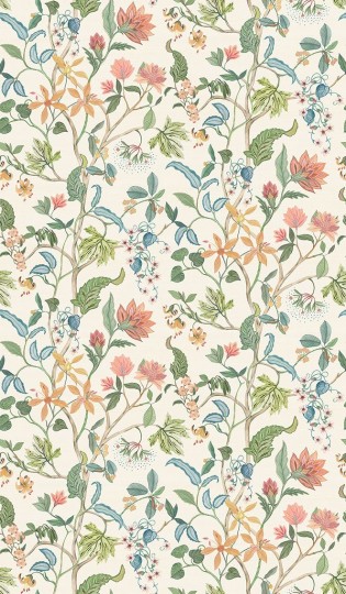 Osborne & Little W7907-03 Byzance Chellah Ivory/Blush - tapeta w roślinny motyw
