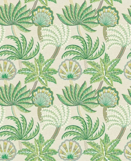Osborne & Little W7857-02 Irisa Ravenala - tapeta w rośliny i muszelki