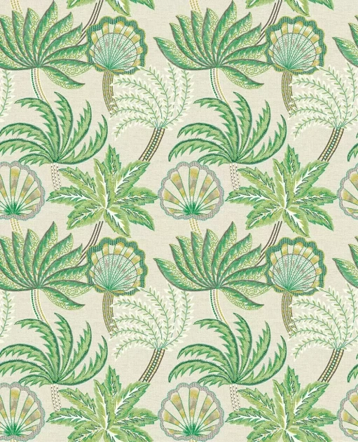 Osborne & Little W7857-02 Irisa Ravenala - tapeta w rośliny i muszelki