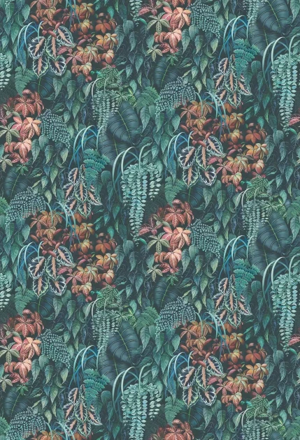 Osborne & Little W7687-01 Lamorran Green Wall - tapeta w egzotyczne rośliny