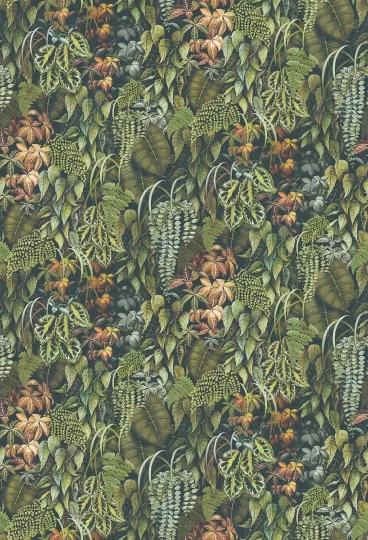 Osborne & Little W7687-02 Lamorran Green Wall - tapeta w egzotyczne rośliny