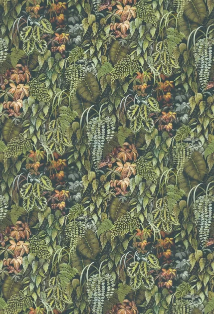 Osborne & Little W7687-02 Lamorran Green Wall - tapeta w egzotyczne rośliny