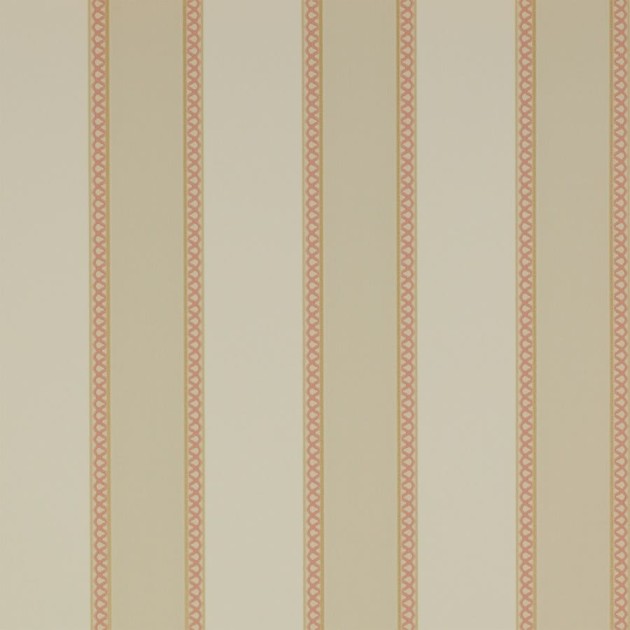Colefax and Fowler 07139/03 Mallory Stripes Chartworth Stripe Red - tapeta w paski z ozdobnym wykończeniem