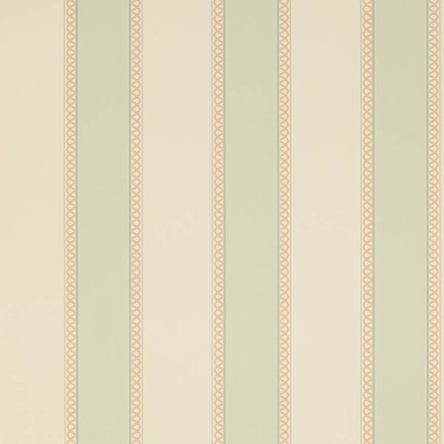 Colefax and Fowler 07139/07 Mallory Stripes Chartworth Stripe Aqua/Pink - tapeta w paski z ozdobnym wykończeniem