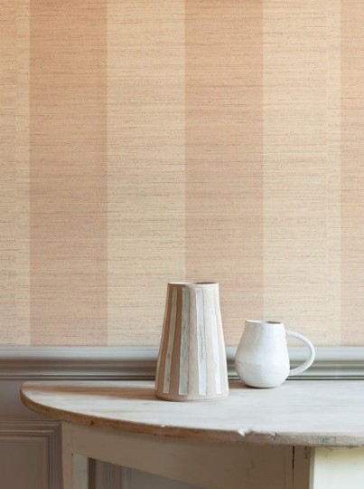 Colefax and Fowler 07184-01 Mallory Stripes Sandrine Stripe Ivory - tapeta strukturalna w paski