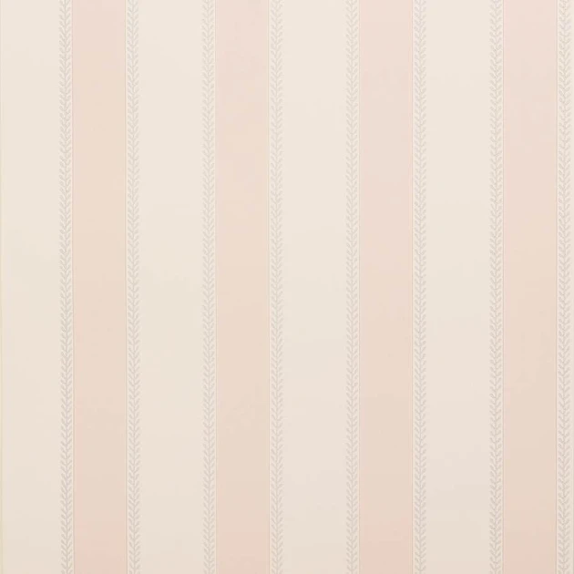 Colefax and Fowler 07190-01 Mallory Stripes Graycott Stripe Old Pink - tapeta w paski z roślinnym wykończeniem