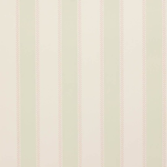 Colefax and Fowler 07190-02 Mallory Stripes Graycott Stripe Pink/Green - tapeta w paski z roślinnym wykończeniem