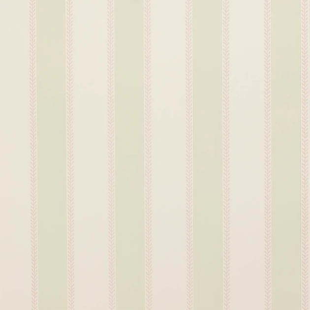 Colefax and Fowler 07190-02 Mallory Stripes Graycott Stripe Pink/Green - tapeta w paski z roślinnym wykończeniem