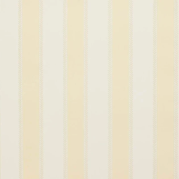 Colefax and Fowler 07190-03 Mallory Stripes Graycott Stripe Yellow - tapeta w paski z roślinnym wykończeniem