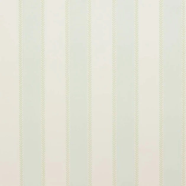 Colefax and Fowler 07190-04 Mallory Stripes Graycott Stripe Aqua/Green - tapeta w paski z roślinnym wykończeniem