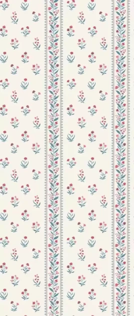 Osborne & Little NCW4493-01 Signature Petit Dapuri - tapeta w stylizowane kwiaty i paski