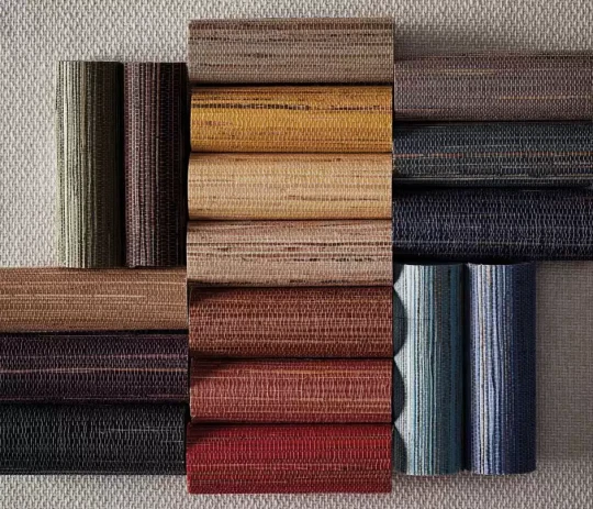 Osborne & Little W7690-08 Natural Wallcoverings Kanoko Grasscloth 2 - tapeta z trawy konopnej w poziome paski