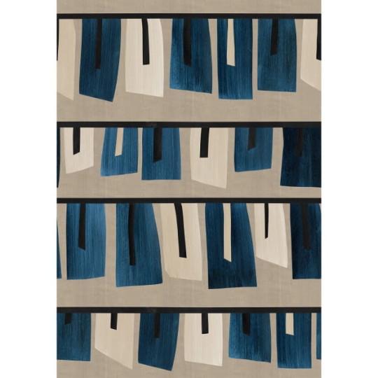 Les Dominotiers DOM4017 Art Deco Obi Bleu - mural w abstrakcyjny wzór