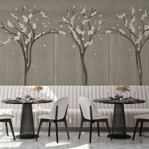 Les Dominotiers DOM4020 Art Deco Pacaya Coton - mural w drzewa