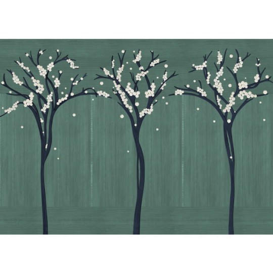 Les Dominotiers DOM4022 Art Deco Pacaya Vert - mural w drzewa