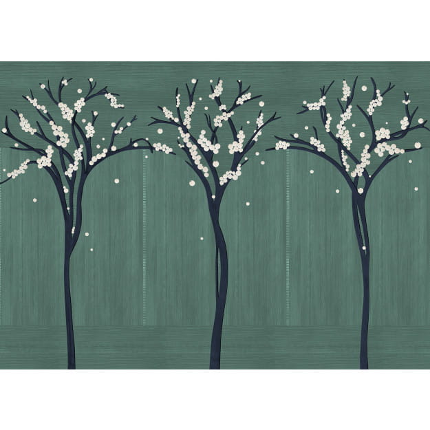 Les Dominotiers DOM4022 Art Deco Pacaya Vert - mural w drzewa