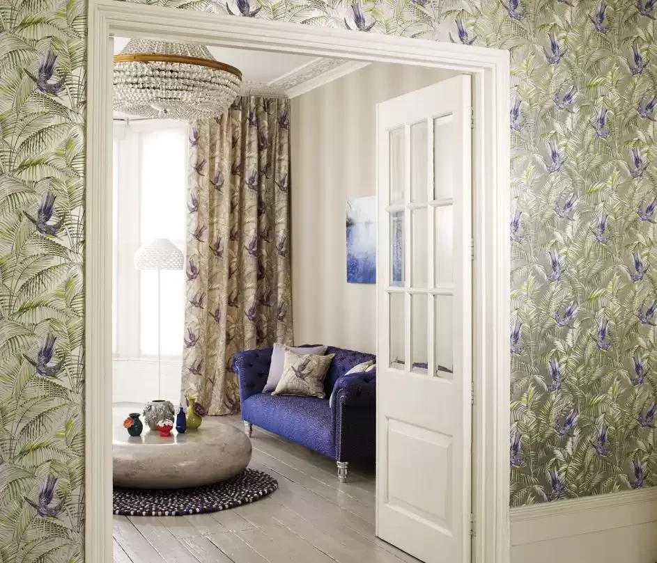 Osborne & Little W6543-05 The Wallpaper Collection Sunbird - tapeta w egzotyczne rośliny i ptaki