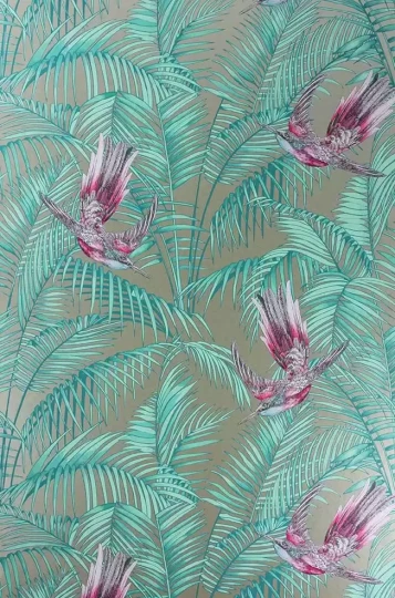 Osborne & Little W6543-06 The Wallpaper Collection Sunbird - tapeta w egzotyczne rośliny i ptaki