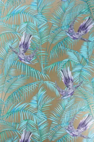 Osborne & Little W6543-07 The Wallpaper Collection Sunbird - tapeta w egzotyczne rośliny i ptaki