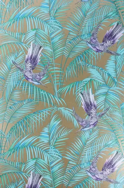 Osborne & Little W6543-07 The Wallpaper Collection Sunbird - tapeta w egzotyczne rośliny i ptaki