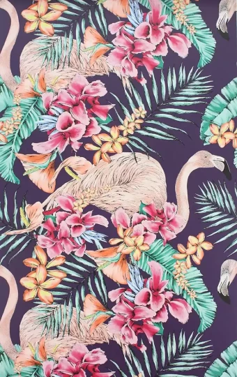 Osborne & Little W6800-06 The Wallpaper Collection Flamingo Club - tapeta we flamingi