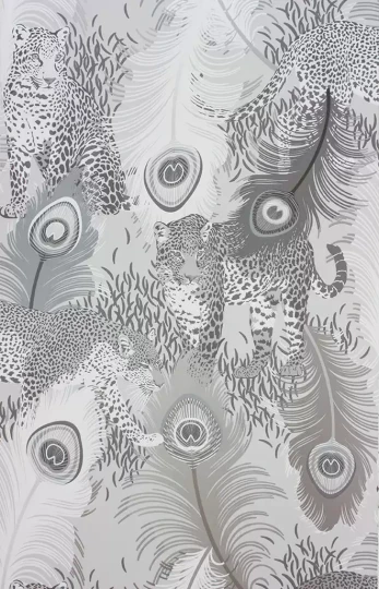 Osborne & Little W6805-03 The Wallpaper Collection Leopardo - tapeta w lamparty i pawie pióra