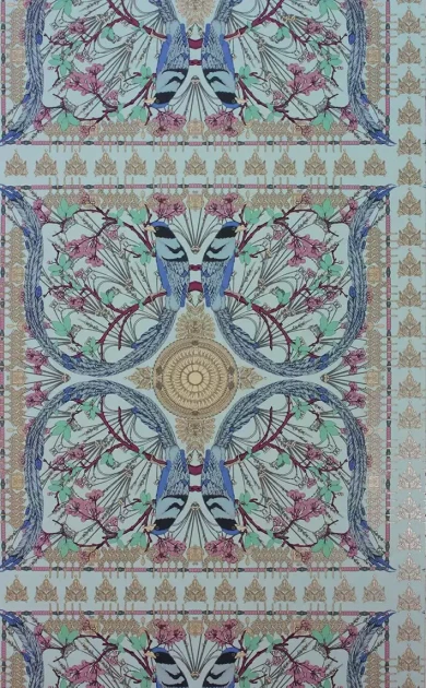 Osborne & Little W7143-01 The Wallpaper Collection Lyrebird - tapeta w stylizowane ptaki