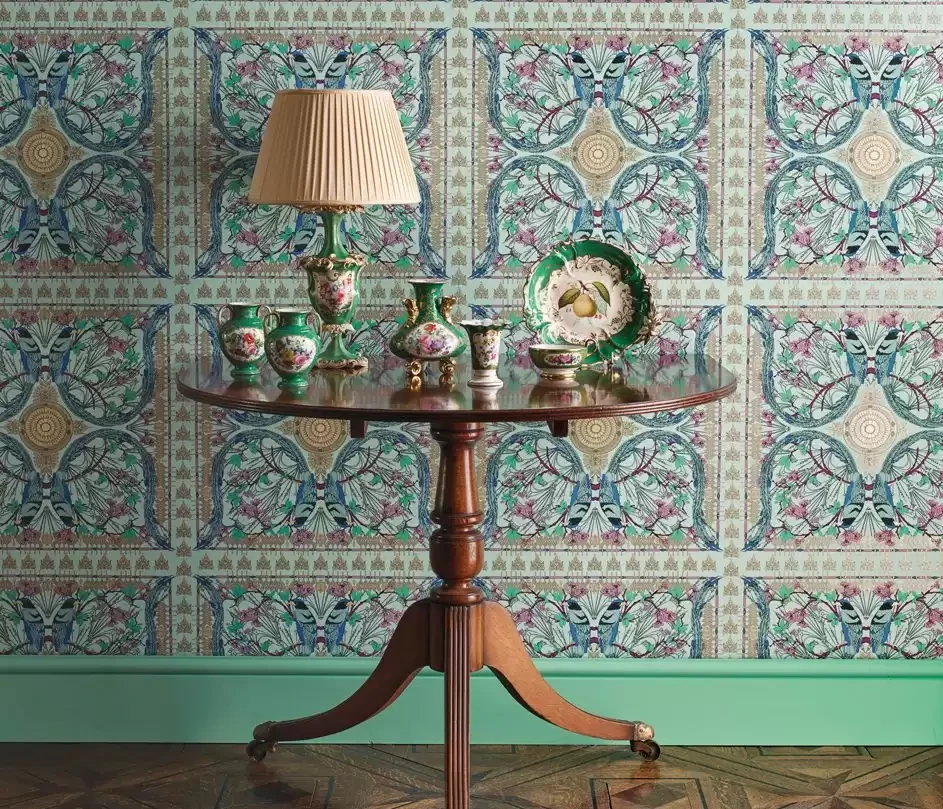 Osborne & Little W7143-05 The Wallpaper Collection Lyrebird - tapeta w stylizowane ptaki