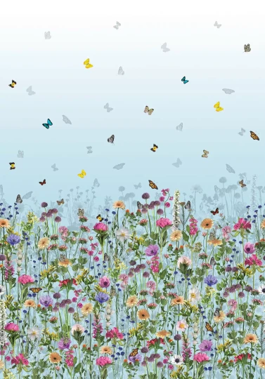 Osborne & Little W7265-01 The Wallpaper Collection Deya Meadow - tapeta w polne kwiaty i motyle