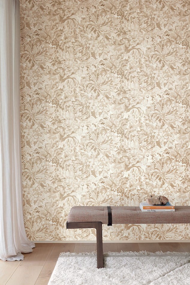 Khroma RHA001 Rhapsody Idilia Ivory - tapeta żakardowa w kwiaty