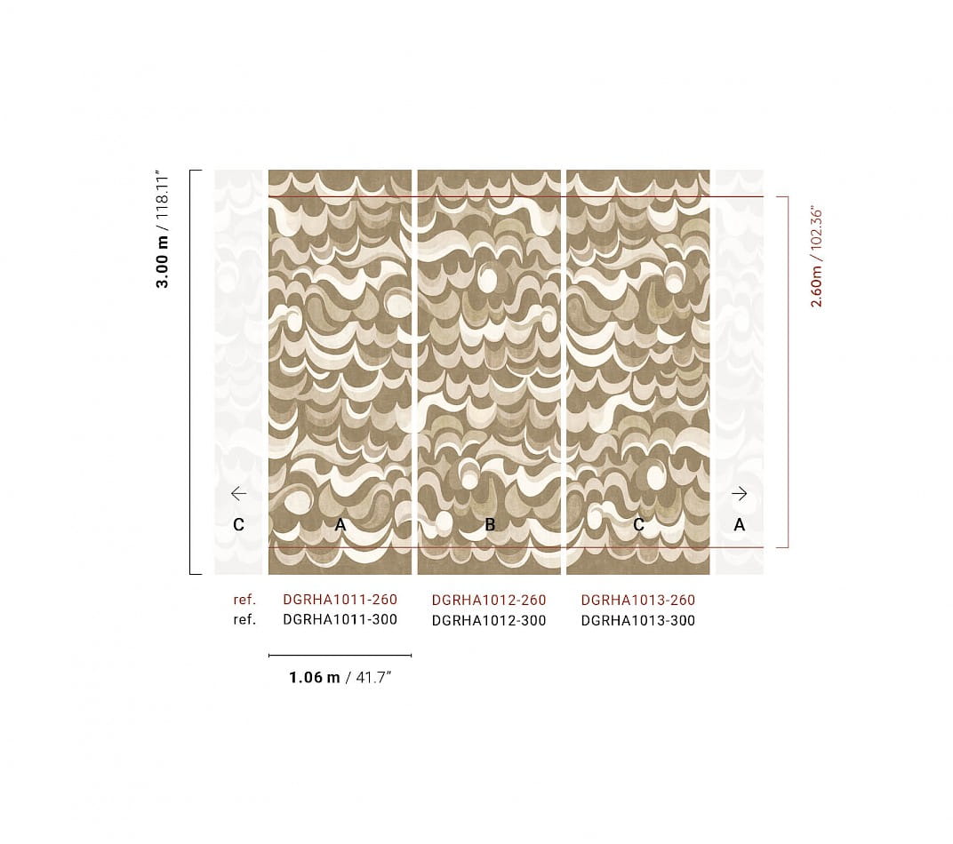 Khroma DGRHA1013-260 Rhapsody Cheviot Ivory- mural retro