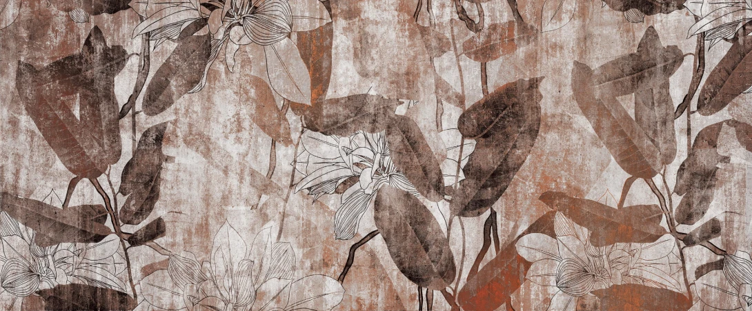 Yo2 BD1.09 MB Sylvan - mural z liśćmi w kolorze złota i brązu