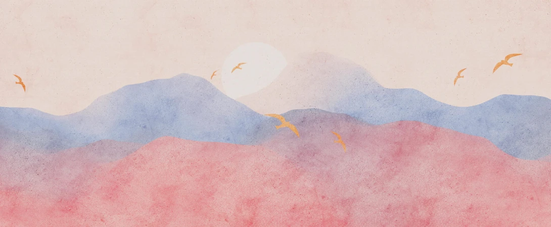 Yo2 LU1.02.2 CR Lucid - mural z krajobrazem gór i ptakami