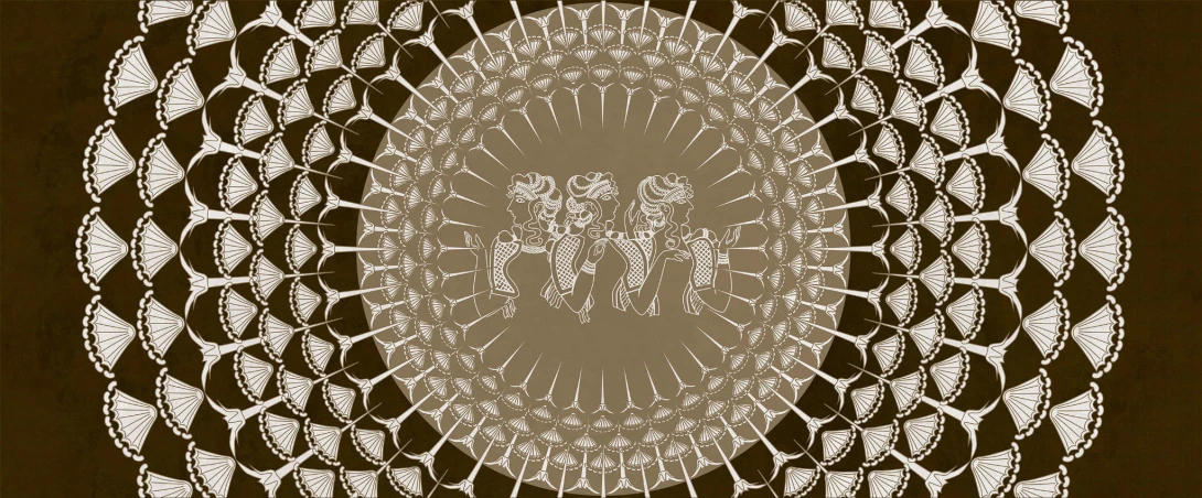 Yo2 AQ1.04.1 FF Antiquity - mural z motywem ornamentów i trzech kobiet