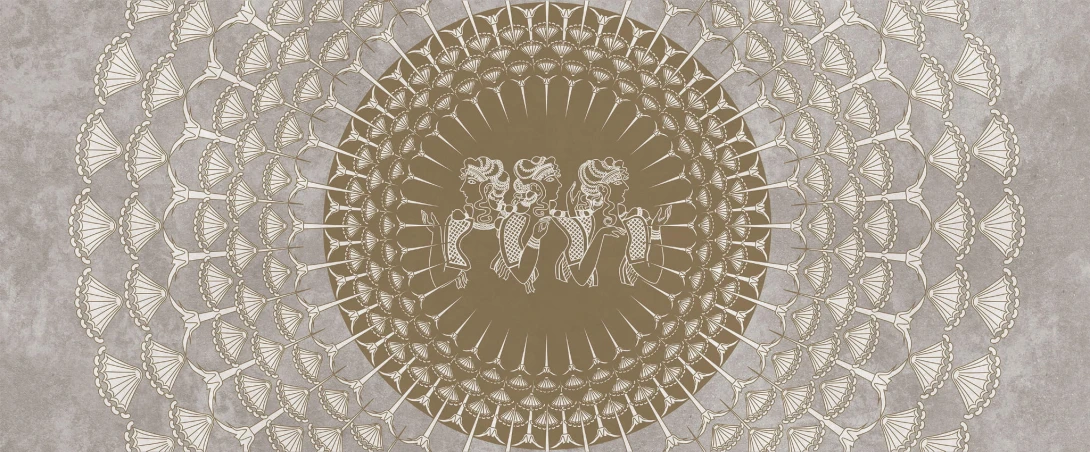 Yo2 AQ1.04.3 FF Antiquity - mural z motywem ornamentów i trzech kobiet