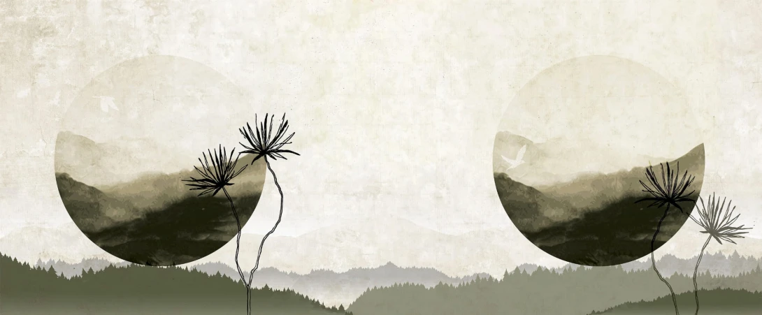 Yo2 ST1.06.2 ES / GL Affection - mural z motywem lasu, gór i koła