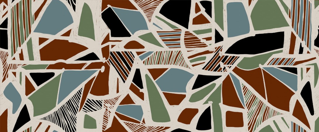Yo2 RH1.01.2 GL / FF Rhythm And Lines - mural geometryczny