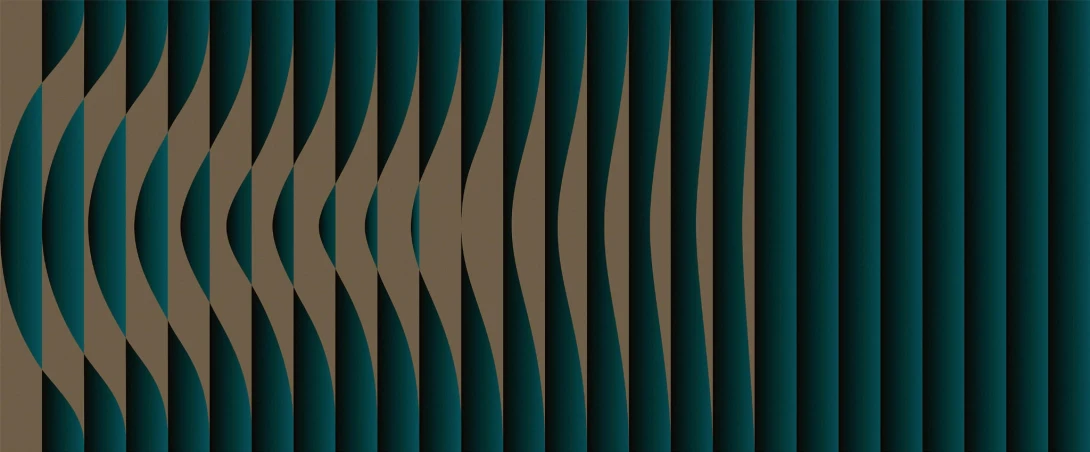 Yo2 FR1.01.1 GL Frequency - mural geometryczny w pasy i półokrągłe kształty