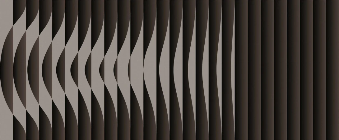 Yo2 FR1.01.3 GL Frequency - mural geometryczny w pasy i półokrągłe kształty