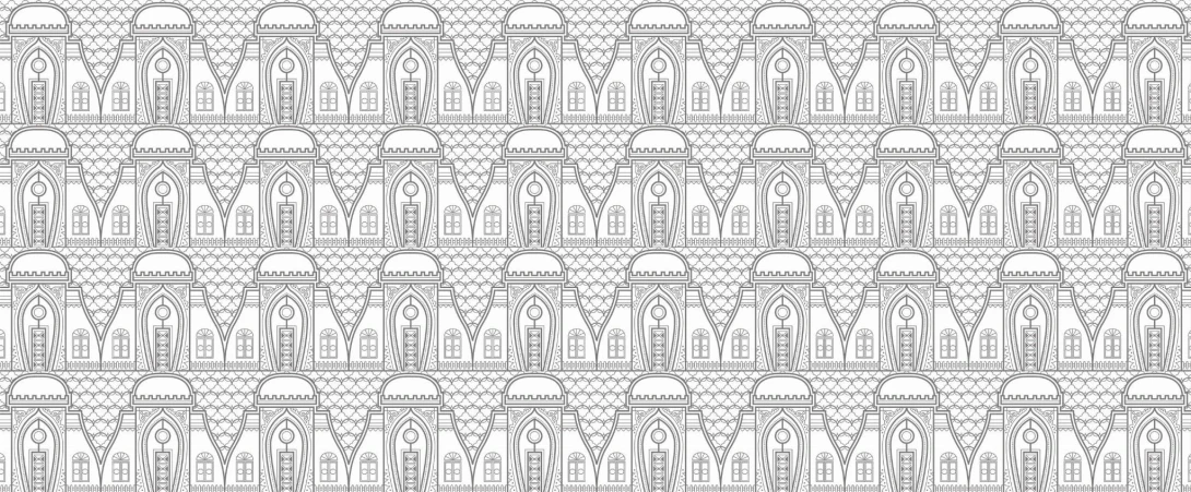Yo2 MS1.02 IS Mold Stencils - mural geometryczny w metalicznych kolorach