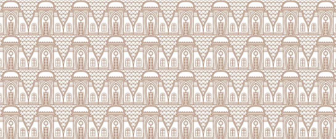 Yo2 MS1.02 MB Mold Stencils - mural geometryczny w metalicznych kolorach