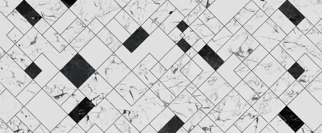 Yo2 CI1.03.1 FF Cast Icons - marmurowy mural z motywem prostokątów i kwadratów