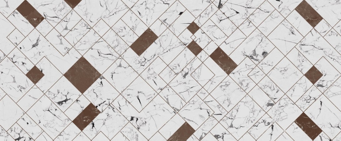 Yo2 CI1.03.2 FF Cast Icons - marmurowy mural z motywem prostokątów i kwadratów