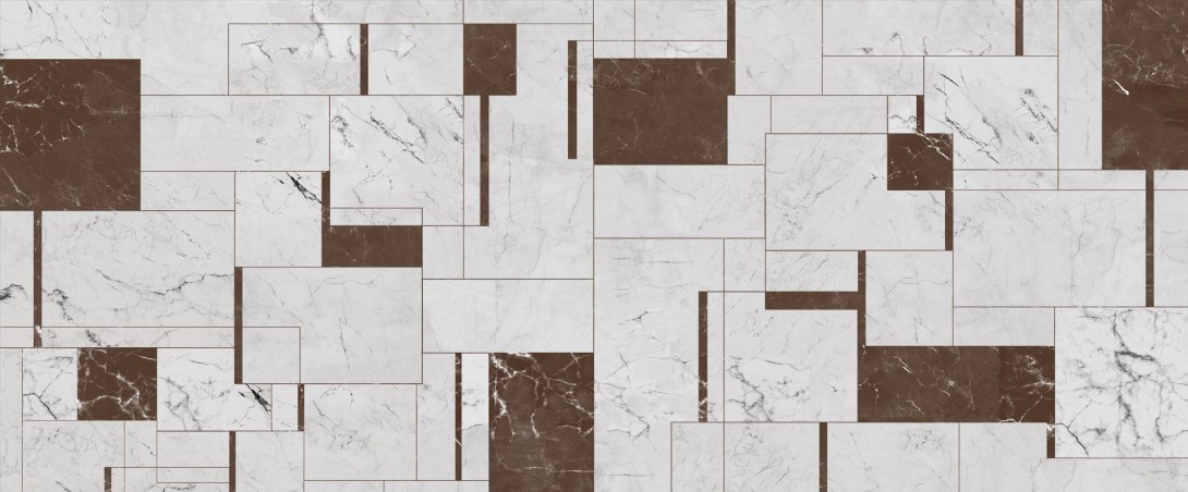 Yo2 CI1.05.2 FF Cast Icons - marmurowy mural z motywem prostokątów i kwadratów